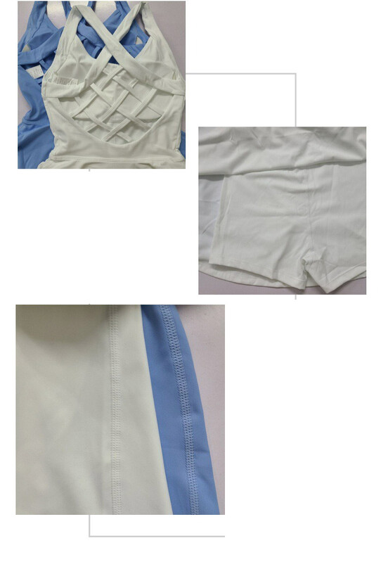 Teniska haljina Ženski sportski kompleti Šorts za golf Badminton Trenirke s leđima Cross Cross s jastučićima za prsa Jednodijelni Slim Fit Mekana odijela za jogu ﻿