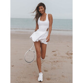 Gymdolphins Ženska jednodijelna sportska haljina uskog kroja Mini haljina sa šupljim strukom za žene Fitness haljine za trčanje na otvorenom