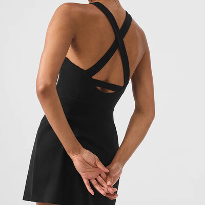 2024 m. „Sport Tennis“ trumpa suknelė be rankovių su nuimamu krūtinės įklotu „Fitness Gym Athletic Yoga Golf Wear“ suknelės moterims