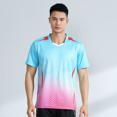 New Style Men`s Badminton Shirts Breathable 3D Print Table Tennis Jersey Male Quick Dry Running Short Sleeve Yoga Gym Tee