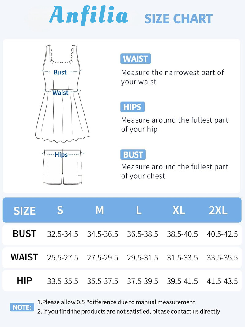 Rochie de tenis Anfilia pentru femei, decolteu festonat, căptușită detașabilă, design cu spate în V, pantaloni scurți separati cu două buzunare laterale Rochie de golf