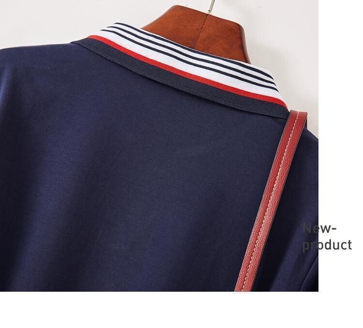 Ljeto 2022. Novi stil Temperament Slobodno vrijeme Svestrana sportska haljina Polo ovratnik kontrastne boje Tanka duga suknja Žene