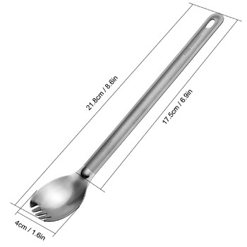 Ανθεκτικό Titanium Spork Titanium Spoon Long Handle Spoon μαχαιροπίρουνα Εξοπλισμός κάμπινγκ για υπαίθριο κάμπινγκ Πεζοπορία πικ-νικ 2021