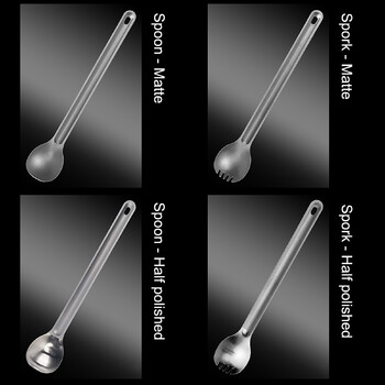 Ανθεκτικό Titanium Spork Titanium Spoon Long Handle Spoon μαχαιροπίρουνα Εξοπλισμός κάμπινγκ για υπαίθριο κάμπινγκ Πεζοπορία πικ-νικ 2021