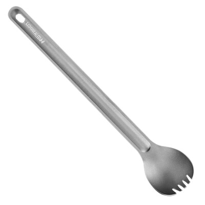 Izturīgs Titanium Spork Titāna karote ar garu rokturi karotes galda piederumi kempinga aprīkojums āra kempinga piknika pārgājieniem 2021