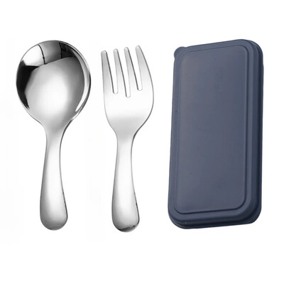 Prenosná lyžica z nehrdzavejúcej ocele 304, vidlička, vonkajšia kempingová skladacia lyžica s krátkou rukoväťou, vidlička na dezert, okrúhla vidlička, mini riad.