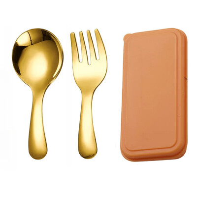 Prenosná lyžica z nehrdzavejúcej ocele 304, vidlička, vonkajšia kempingová skladacia lyžica s krátkou rukoväťou, vidlička na dezert, okrúhla vidlička, mini riad.