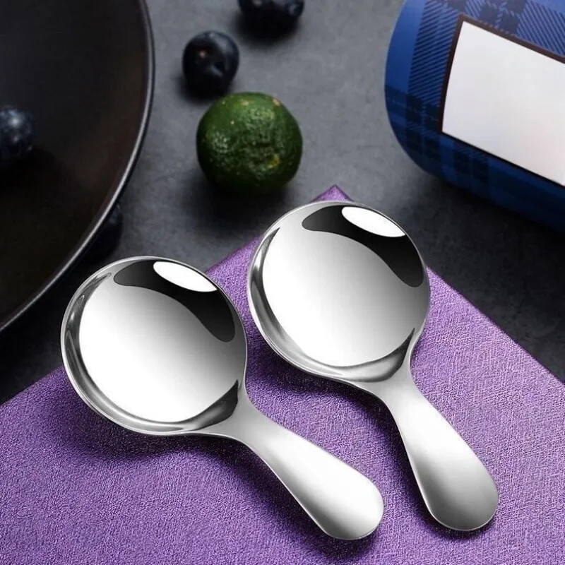 Prenosná lyžica z nehrdzavejúcej ocele 304, vidlička, vonkajšia kempingová skladacia lyžica s krátkou rukoväťou, vidlička na dezert, okrúhla vidlička, mini riad.