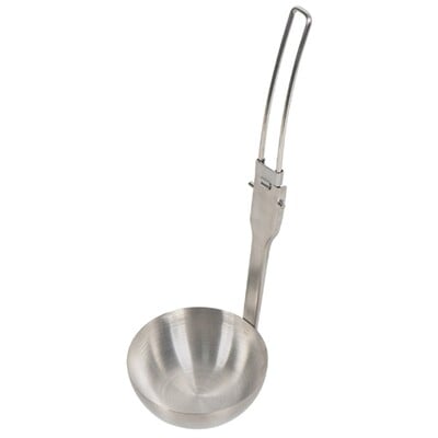 25UC (304) rozsdamentes acél leveses kanál/réses kanál összecsukható nyéllel Hordozható könnyű kempingkanál túrázáshoz