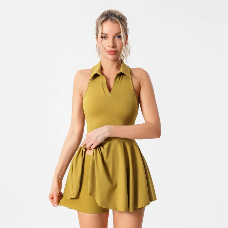 Teniska suknja Ženska suknja za golf Haljina s džepovima Brzosušeći mekani najlonski fitness Kratke hlače za tenis 2-dijelna odijela za tenis Yoga Ženske Mujer