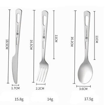 Φορητό από τιτάνιο με μακριά λαβή κουτάλι ελαφρύ κάμπινγκ από τιτάνιο Μαγειρικά σκεύη Μαχαιροπήρουνα Πιρούνι EDC Περιβαλλοντικά Αξεσουάρ για πικνίκ εξωτερικού χώρου