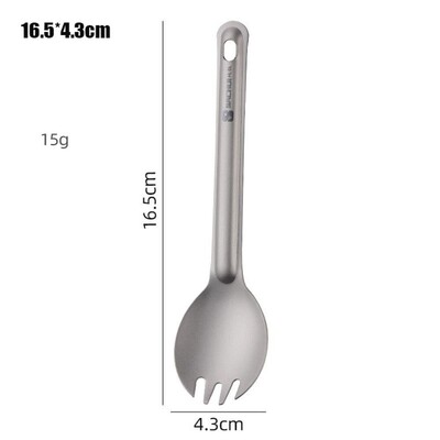 Prenosná titánová lyžica s dlhou rukoväťou, kempingové svetlo, titánový riad, príbory, vidlička, EDC environmentálne vonkajšie piknikové doplnky