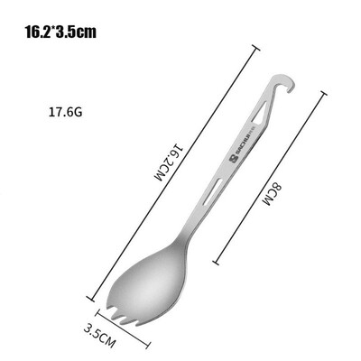 Prenosná titánová lyžica s dlhou rukoväťou, kempingové svetlo, titánový riad, príbory, vidlička, EDC environmentálne vonkajšie piknikové doplnky