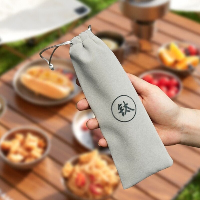 Prenosná titánová lyžica s dlhou rukoväťou, kempingové svetlo, titánový riad, príbory, vidlička, EDC environmentálne vonkajšie piknikové doplnky