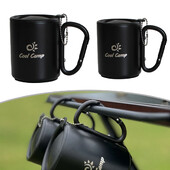 Prijenosna šalica s kukom s karabinerom i poklopcem Šalica za kavu za putovanja na otvorenom Kampiranje Šalica za planinarenje Lagani dijelovi šalice od nehrđajućeg čelika