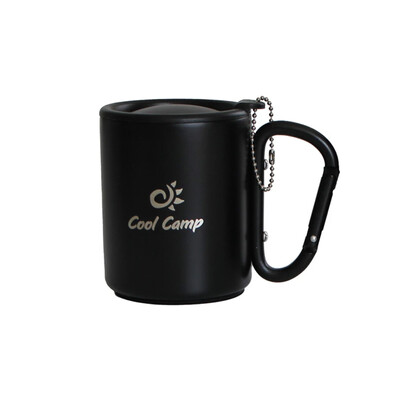 Prijenosna šalica s kukom s karabinerom i poklopcem Šalica za kavu za putovanja na otvorenom Kampiranje Šalica za planinarenje Lagani dijelovi šalice od nehrđajućeg čelika