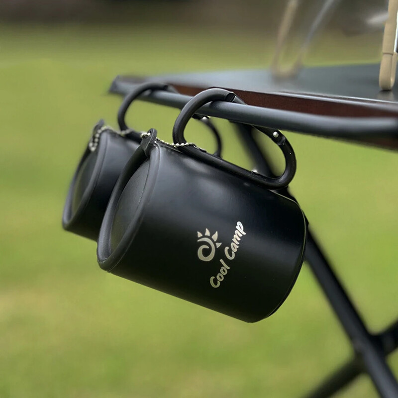 Prijenosna šalica s kukom s karabinerom i poklopcem Šalica za kavu za putovanja na otvorenom Kampiranje Šalica za planinarenje Lagani dijelovi šalice od nehrđajućeg čelika