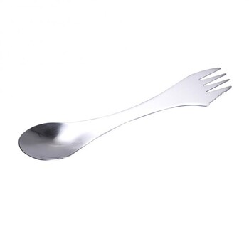 Απεριόριστο Voyage Titanium 3 σε 1 Πιρούνι Κουτάλι Spork Cut Σετ μαχαιροπήρουνων εξωτερικού χώρου διπλής χρήσης σε πάχος