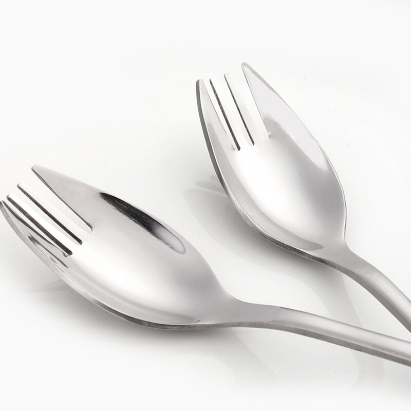 6 bucăți din oțel inoxidabil Sporks Picnic Linguri dublu scop Salată cu tăiței instant