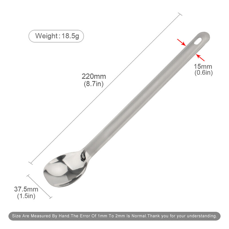 Vanjsko posuđe od legure titana Titanijska vilica s dugom drškom Žlica za kampiranje Prijenosna žlica za miješanje juhe Ultralaki pribor za putovanja