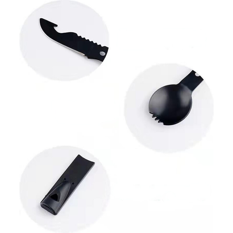 Višenamjenska žlica za kampiranje Spork od nehrđajućeg čelika Funkcionalna žlica za kampiranje Vilica Pribor za jelo Spork s otvaračem za boce Alat za lov