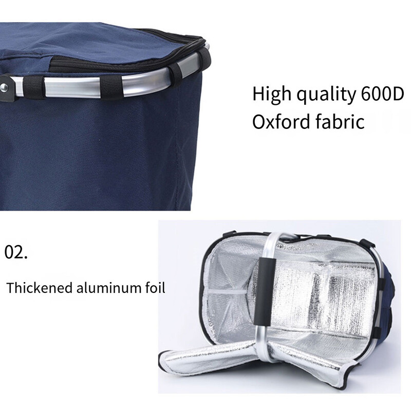 Sklopiva košara za piknik Praktičan transport obroka Sklopiva izolacijska torba Košare za kupnju Izdržljive