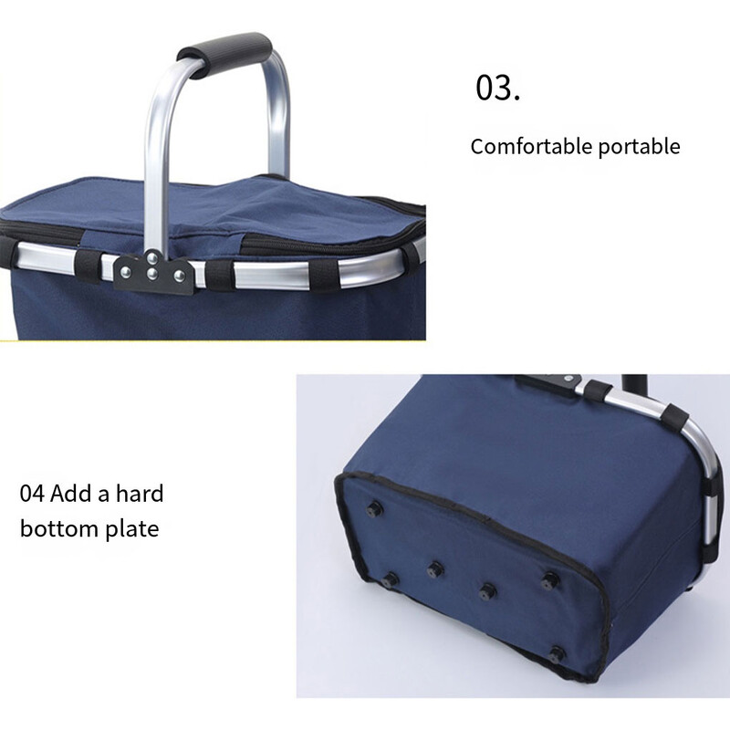 Sklopiva košara za piknik Praktičan transport obroka Sklopiva izolacijska torba Košare za kupnju Izdržljive