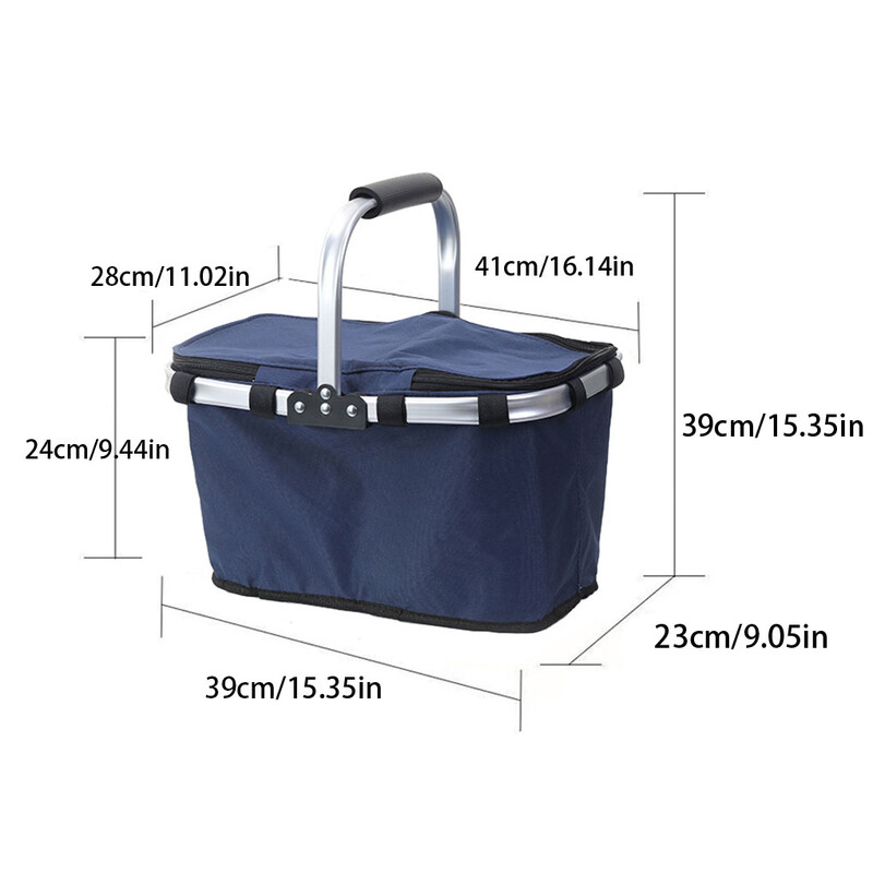 Sklopiva košara za piknik Praktičan transport obroka Sklopiva izolacijska torba Košare za kupnju Izdržljive