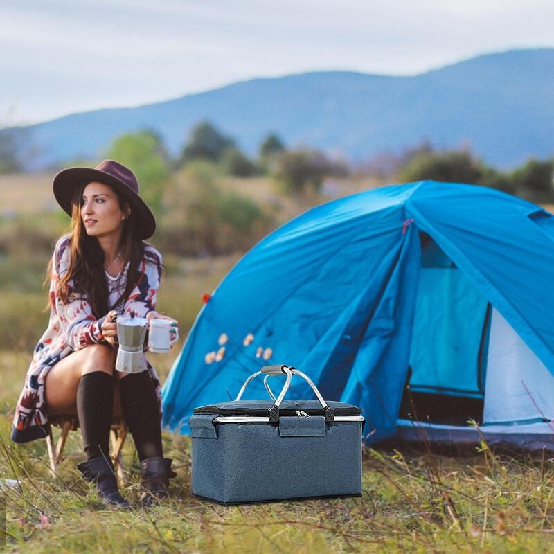 Izolirana košara za piknik Prijenosne sklopive torbe za namirnice Nepropusna košara za rashladnu torbu s ručkom Kutija za torbu za ručak velikog kapaciteta