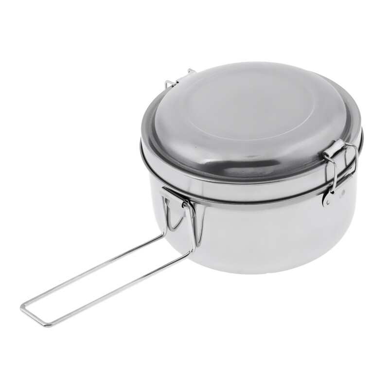 Kutija za ručak od nehrđajućeg čelika Dvoslojni nosač hrane sa sklopivom ručkom za školska putovanja na otvorenom