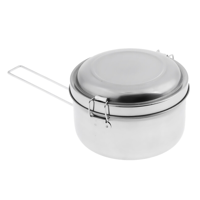 Kutija za ručak od nehrđajućeg čelika Dvoslojni nosač hrane sa sklopivom ručkom za školska putovanja na otvorenom