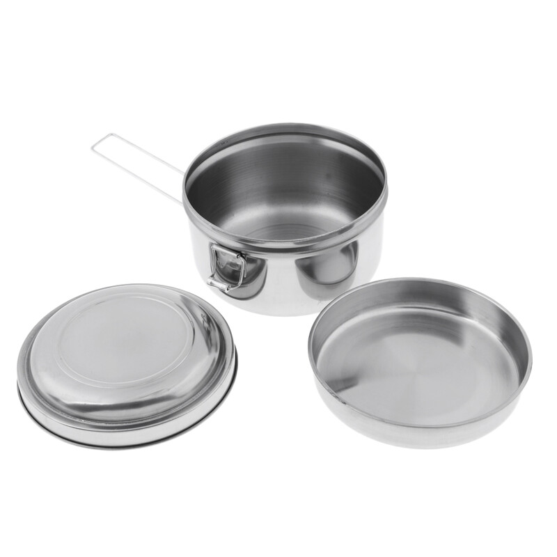 Kutija za ručak od nehrđajućeg čelika Dvoslojni nosač hrane sa sklopivom ručkom za školska putovanja na otvorenom