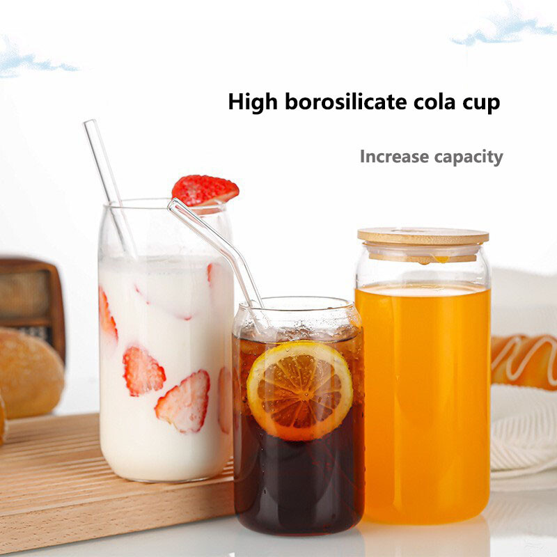 Šalice za hladna pića za sok s poklopcima od punog drva, slamke, staklene čaše, vanjsko posuđe otporno na visoke temperature