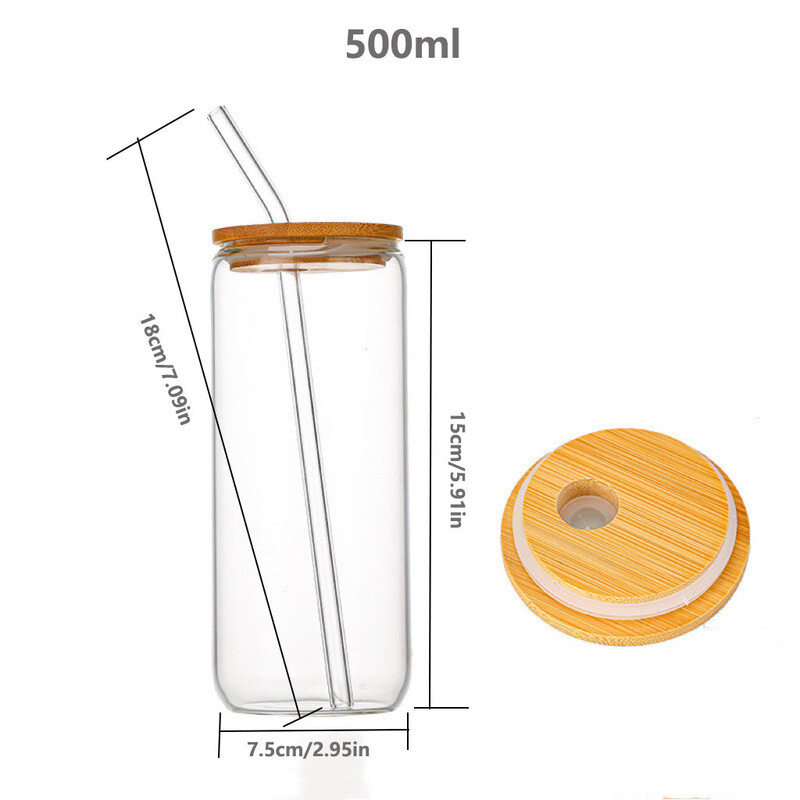 Šalice za hladna pića za sok s poklopcima od punog drva, slamke, staklene čaše, vanjsko posuđe otporno na visoke temperature