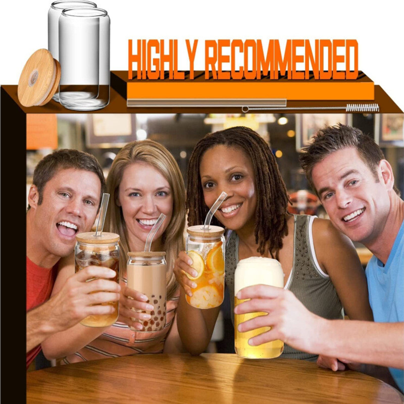 Šalice za hladna pića za sok s poklopcima od punog drva, slamke, staklene čaše, vanjsko posuđe otporno na visoke temperature