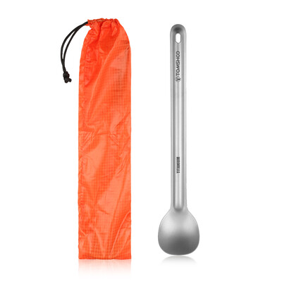 TOMSHOO Titanium Long Handle Spoon Outdoor Portable Dinner Spoon μαχαιροπίρουνα Κάμπινγκ Πικ-νικ Υπερελαφρύ 15g