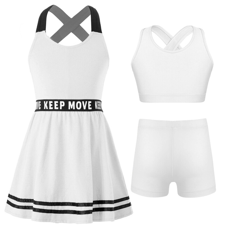 Detské dievčenské golfové tenisové šaty s potlačou písmen, športové šaty v tvare A, šortky na bedmintonové cvičenie, športové oblečenie