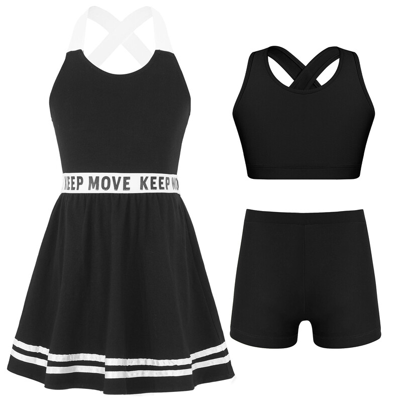 Detské dievčenské golfové tenisové šaty s potlačou písmen, športové šaty v tvare A, šortky na bedmintonové cvičenie, športové oblečenie