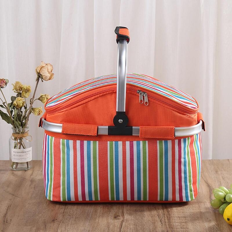 kempingo ledas Aušintuvo krepšelis 30L Izoliacija Pikniko krepšelis Sulankstomas iškylų krepšys Nešiojamas Oksfordo medžiaginis iškylos krepšys kempingo bakalėjos parduotuvėms