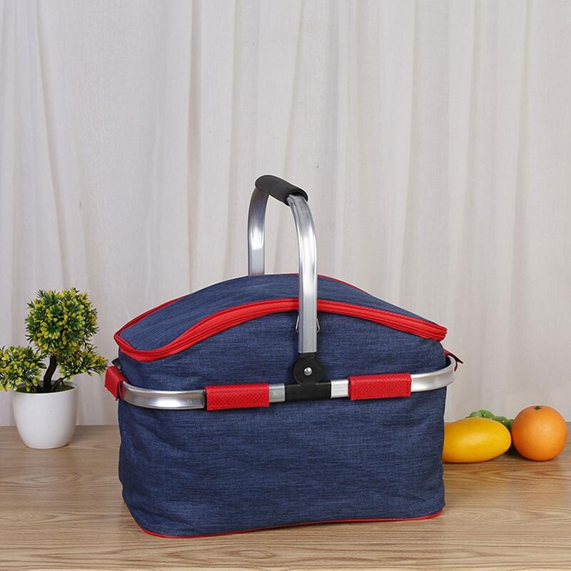 kempingo ledas Aušintuvo krepšelis 30L Izoliacija Pikniko krepšelis Sulankstomas iškylų krepšys Nešiojamas Oksfordo medžiaginis iškylos krepšys kempingo bakalėjos parduotuvėms