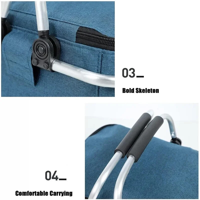 Velika košara za piknik Kupnja Putovanje Kampiranje Torbe za namirnice 2 sloja unutarnjih džepova Nepropusna i izolirana sklopiva košara