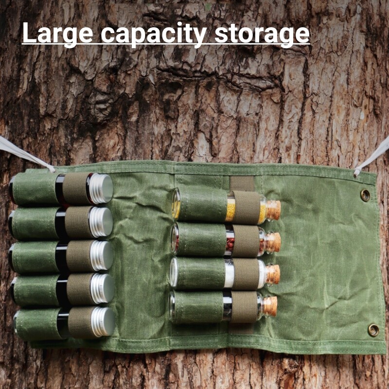 Vanjski set boca začina, prijenosna, sklopiva vodootporna vrećica velikog kapaciteta, kampiranje, planinarenje, piknik, roštilj, torba za začine