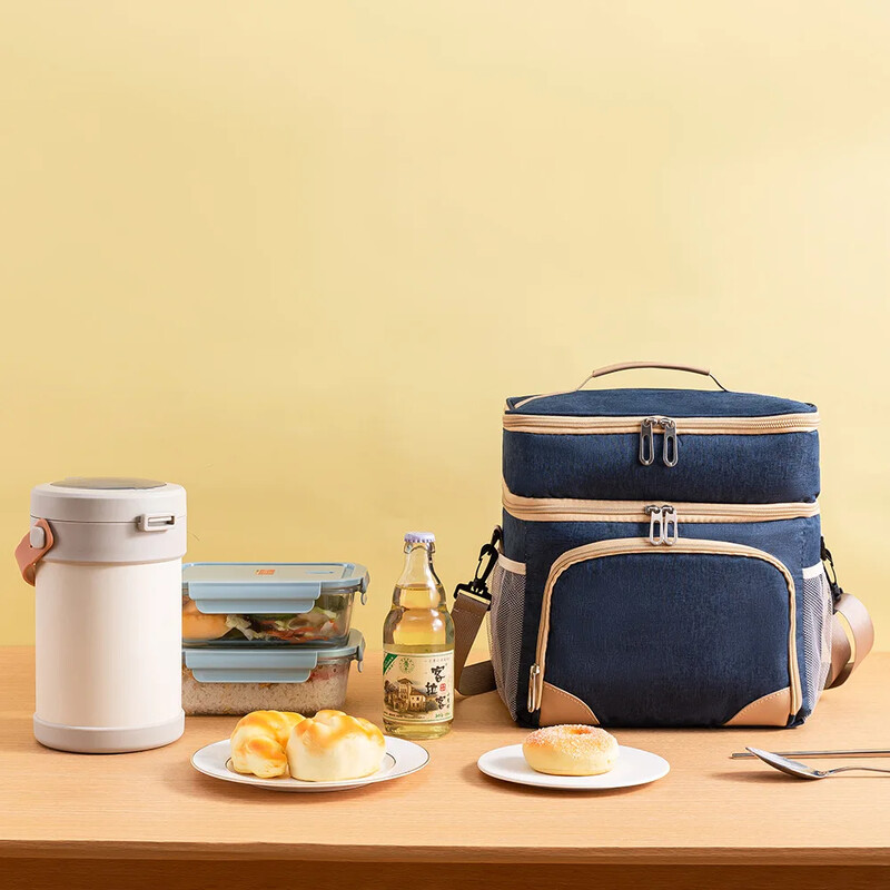 Nova podebljana izolacijska torba za piknik na otvorenom, izolacija za led, dvoslojna vodootporna uredska torba za ručak