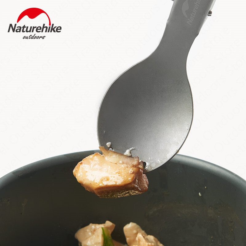 Naturehike saliekamie titāna trauki pārnēsājami āra daudzfunkcionāli galda trauki metāla pretslīdes nazis karote dakša kempinga pikniks