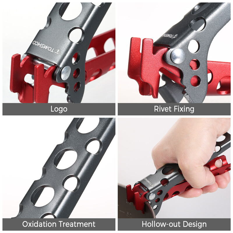 TOMSHOO Αλουμινένιο Ανυψωτικό Κατσαρόλας Χειρολαβή Χειρολαβής Κατσαρόλας Εξωτερικού Χώρου Μαγειρέματος Οργανωτής εργαλείων κουζίνας για πικ-νικ