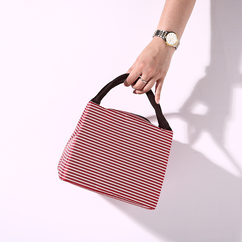 Prugasta torba za ručak za žene Izotermalna torba Zapakirana hrana Termo torbice Termo torbica Dječja torba za ručak Torba za hladnjak