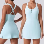 Nova atletska golf haljina s patentnim zatvaračem s kratkim hlačama i džepovima, sportska trenirka za tenis, ženska sportska haljina