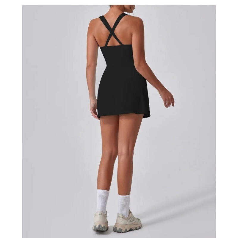 Nova atletska golf haljina s patentnim zatvaračem s kratkim hlačama i džepovima, sportska trenirka za tenis, ženska sportska haljina