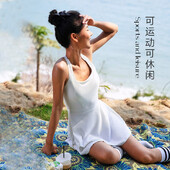 Dámske tenisové golfové fitness športové oblečenie, jednodielne šaty s vypchávkou na hrudi, šortky bez rukávov, protišmykové, bežecké úzke šaty