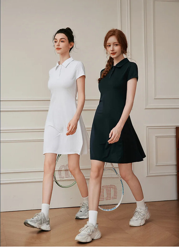 Ženske teniske haljine kratkih rukava, tanka sportska odjeća za fitness Ženska prozračna haljina za golf za trčanje na otvorenom Vestidos Deportivos